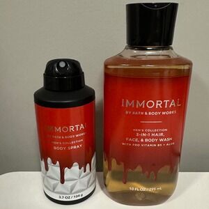 Bath Body Works IMMORTAL Mens Collection Body Spray & 3 in 1 Wash Set